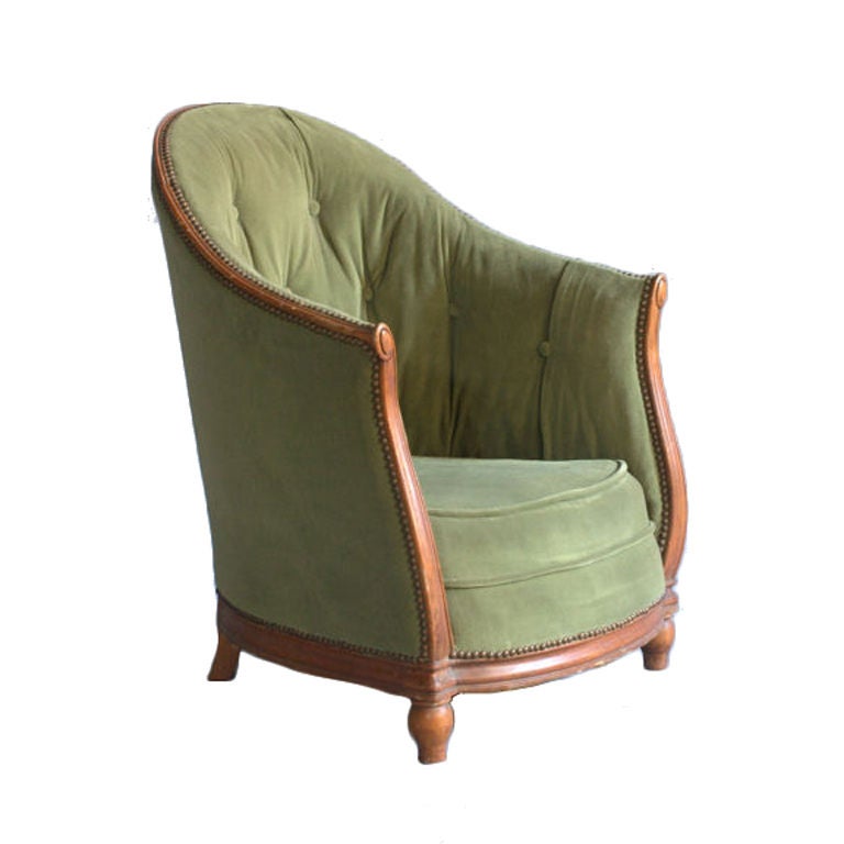 Fine French Art Deco Bergere Chair.