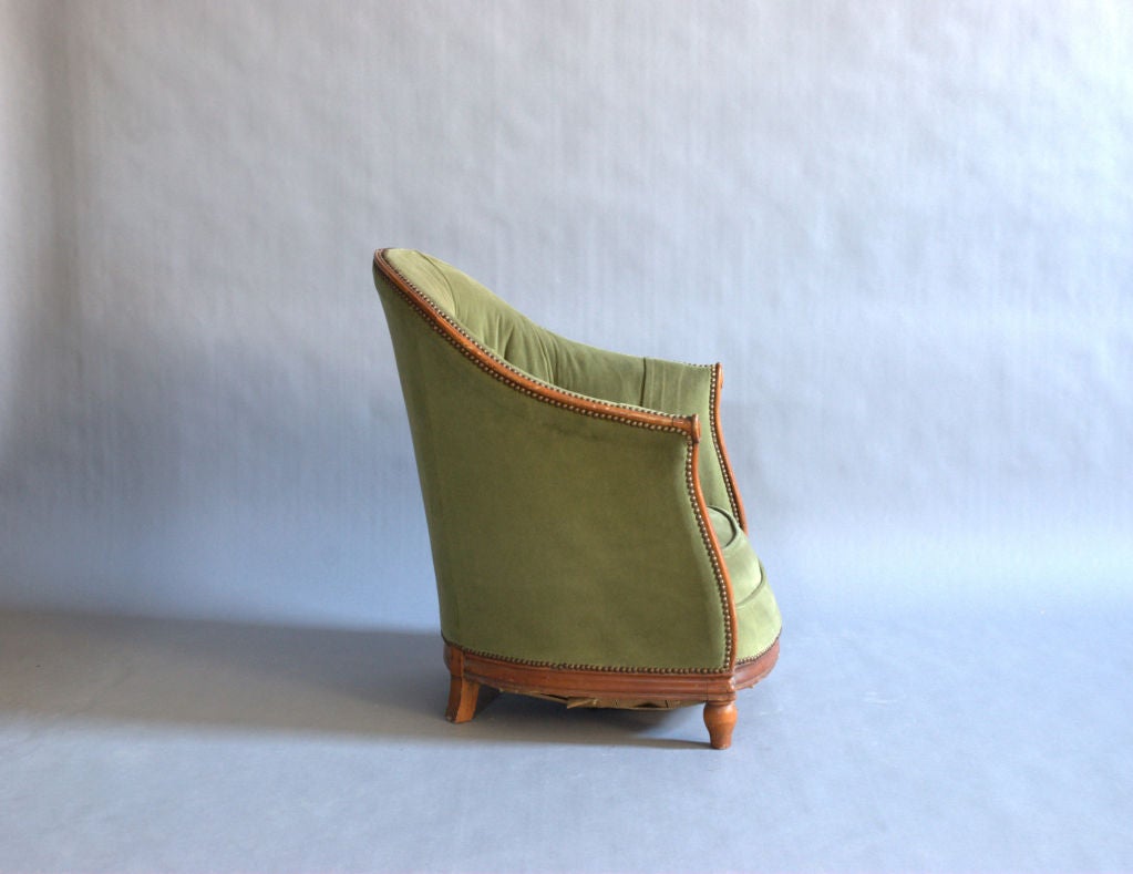 Beech Fine French Art Deco Bergere Chair.
