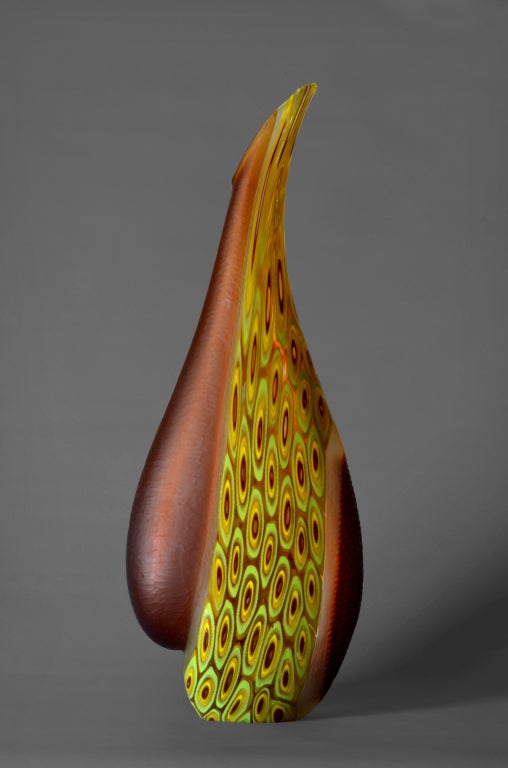 Davide Salvadore - Unique piece made of hand-blown glass canes and partial battuto surface.
Signed.