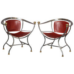 Exceptional Pair of Alberto Orlandi "Pompeii" Armchairs