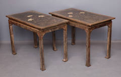 Pair of Max Kuehne Silver-Leafed Side Tables