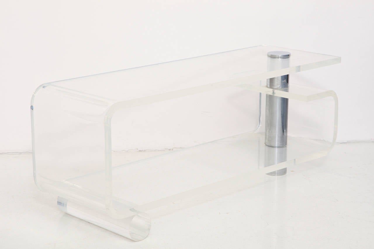 Two Tier Bent Lucite Low Table