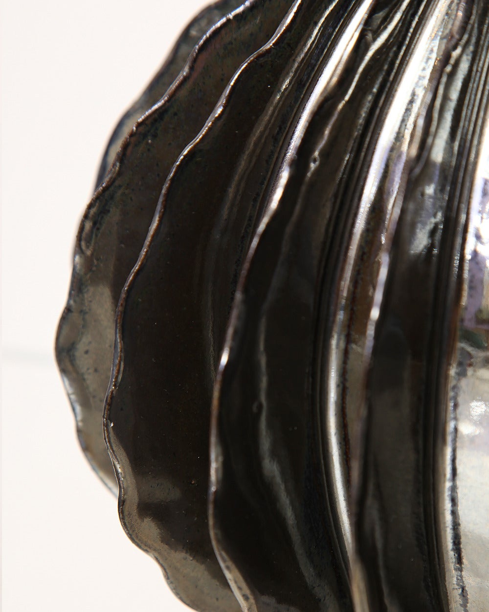 Bill Hudnut Ceramic Medium Pod in Silver Metallic Lustreware Glaze