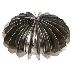 Bill Hudnut Ceramic Small Pod in Silver Metallic Lustreware Glaze