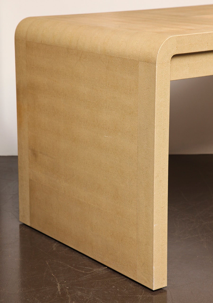 waterfall desk with drawers