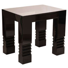 Limited Edition Black Lucite Side Tables