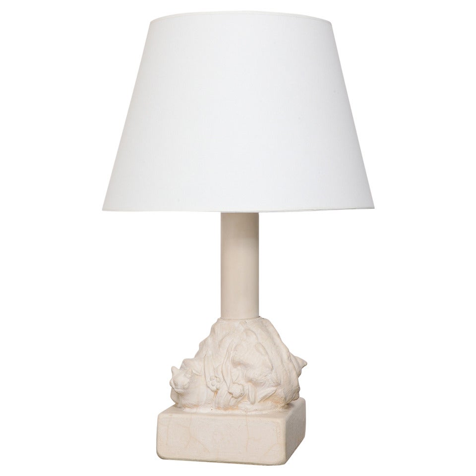 Frances Elkins Plaster Snail Table Lamp