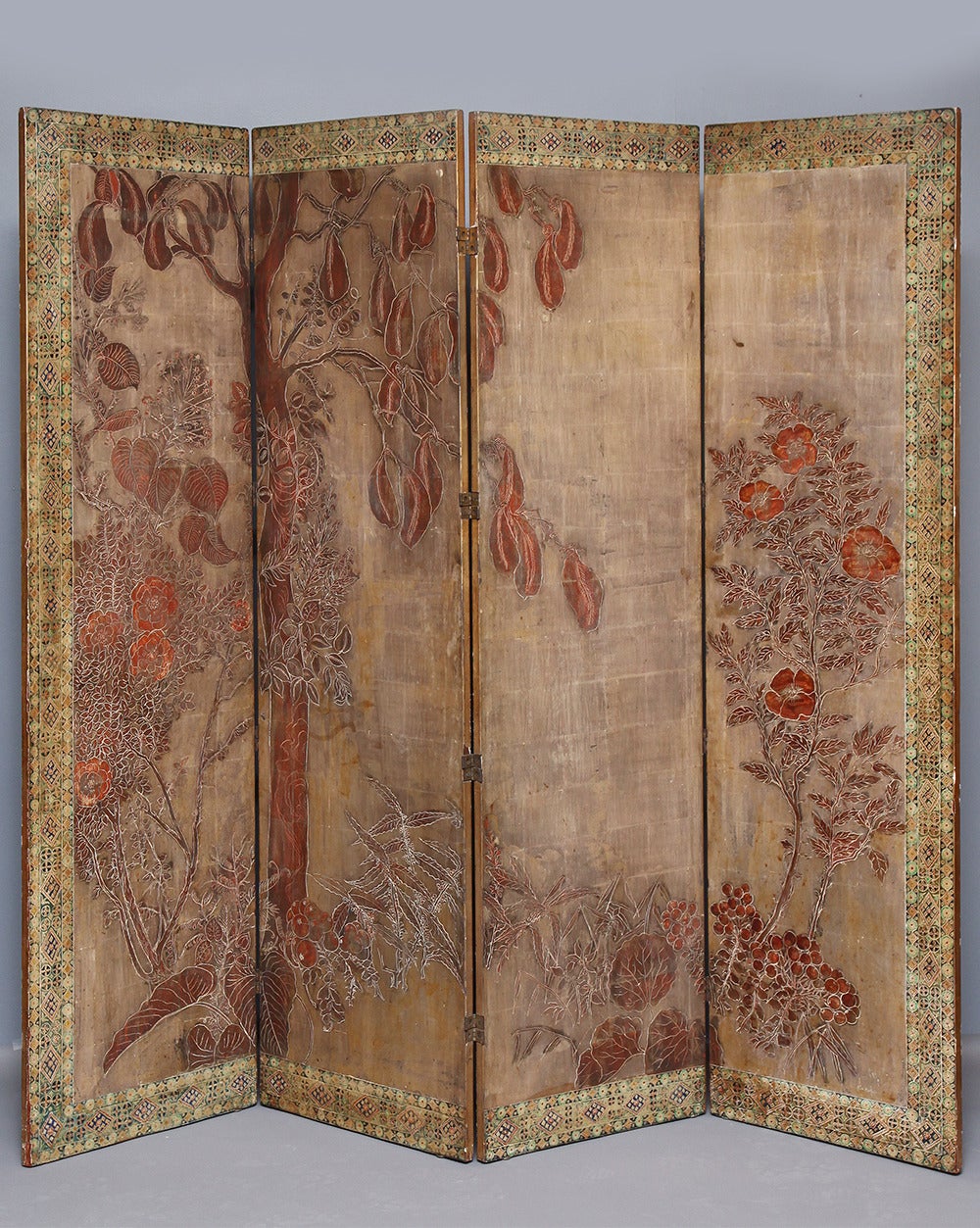 Mid-20th Century Rare and Important Max Kuehne Gilded Folding Screen