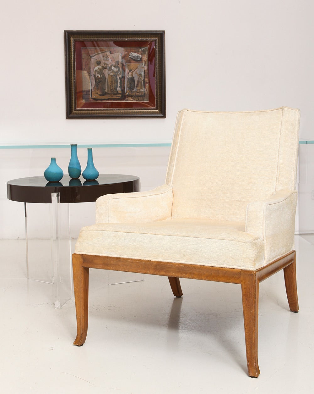 American Rare T.H. Robsjohn-Gibbings Upholstered Lounge Chair for Baker Furniture