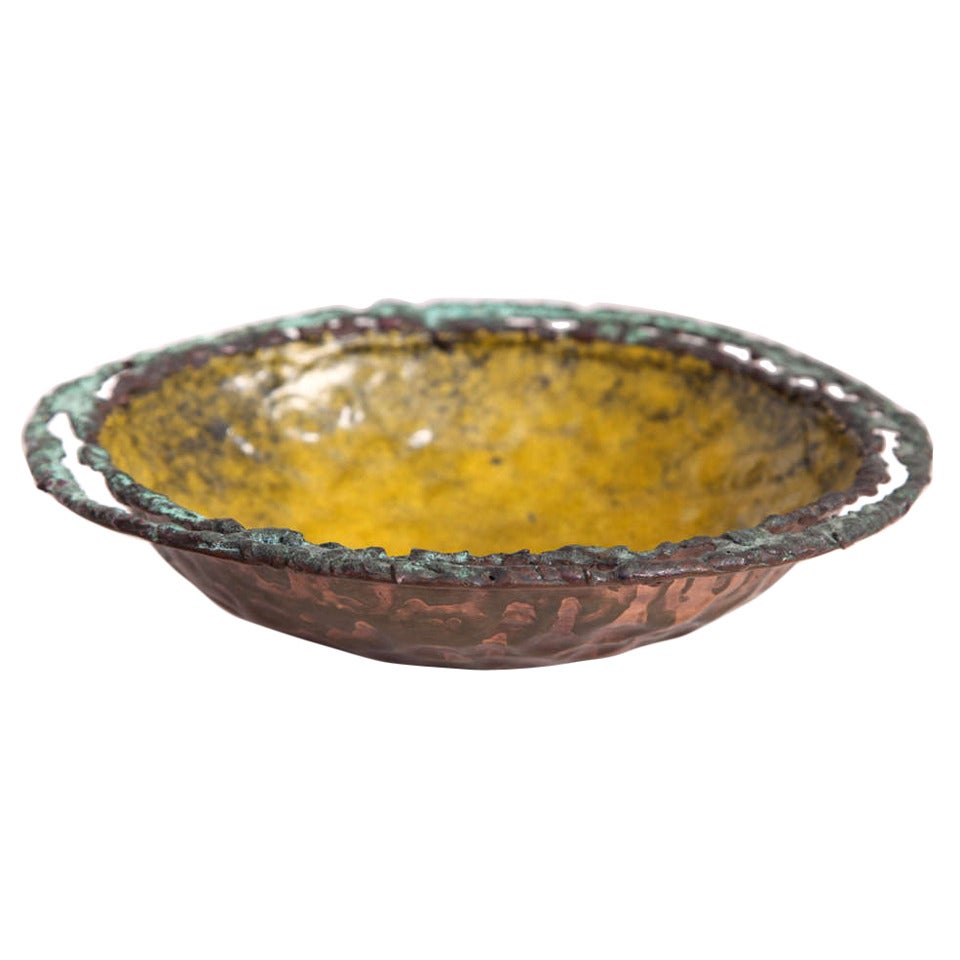 Marcello Fantoni Hand-Wrought and Enameled Copper Bowl