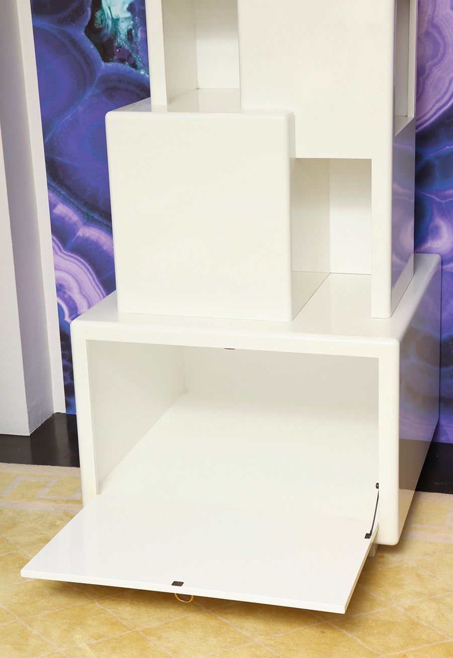 Lacquered Pair of Iconic John Dickinson Skyscraper Bookcases