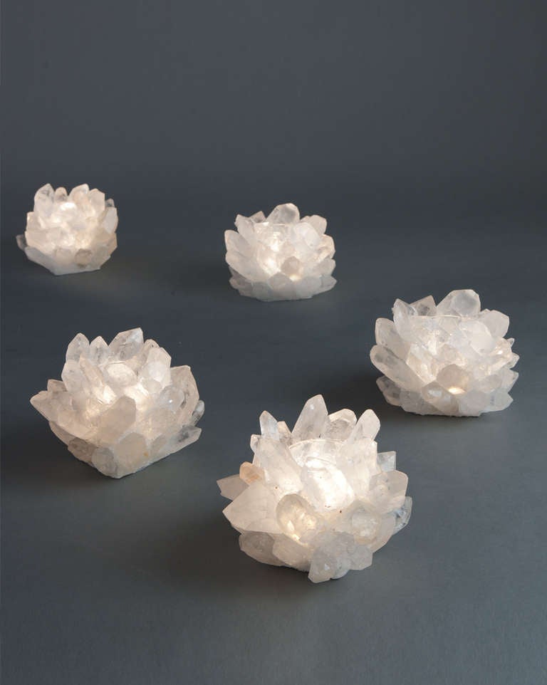 Liz O'Brien Rock Crystal Votives In Excellent Condition In New York, NY