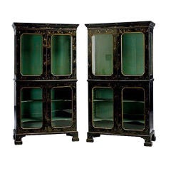 Pair of Chinoiserie Cabinets with Mother of Pearl Inlay