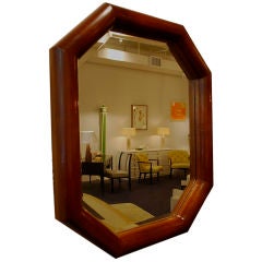 Karl Springer Leather-Wrapped Octagonal Mirror