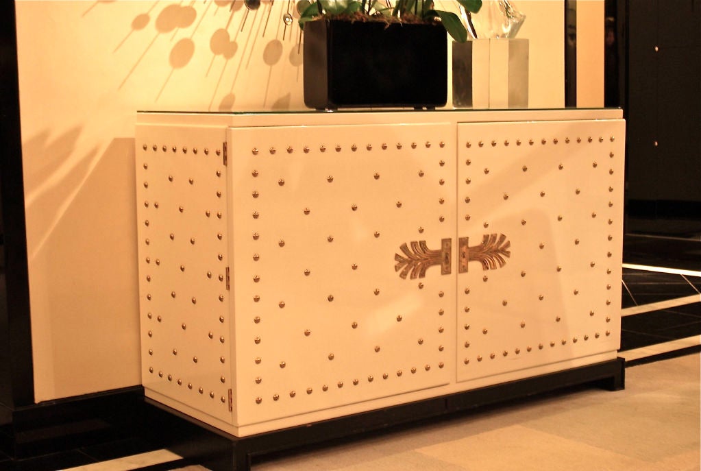 1950's Tommi Parzinger Studded Cabinet