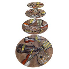 Set of Four Limited Edition 1950's Fornasetti Plates