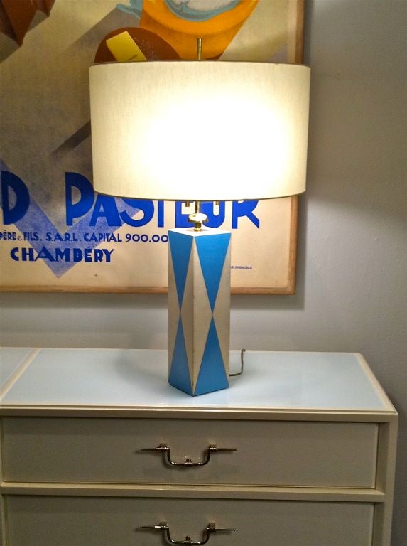 Rare 1940's Tommi Parzinger Leather Table Lamp
