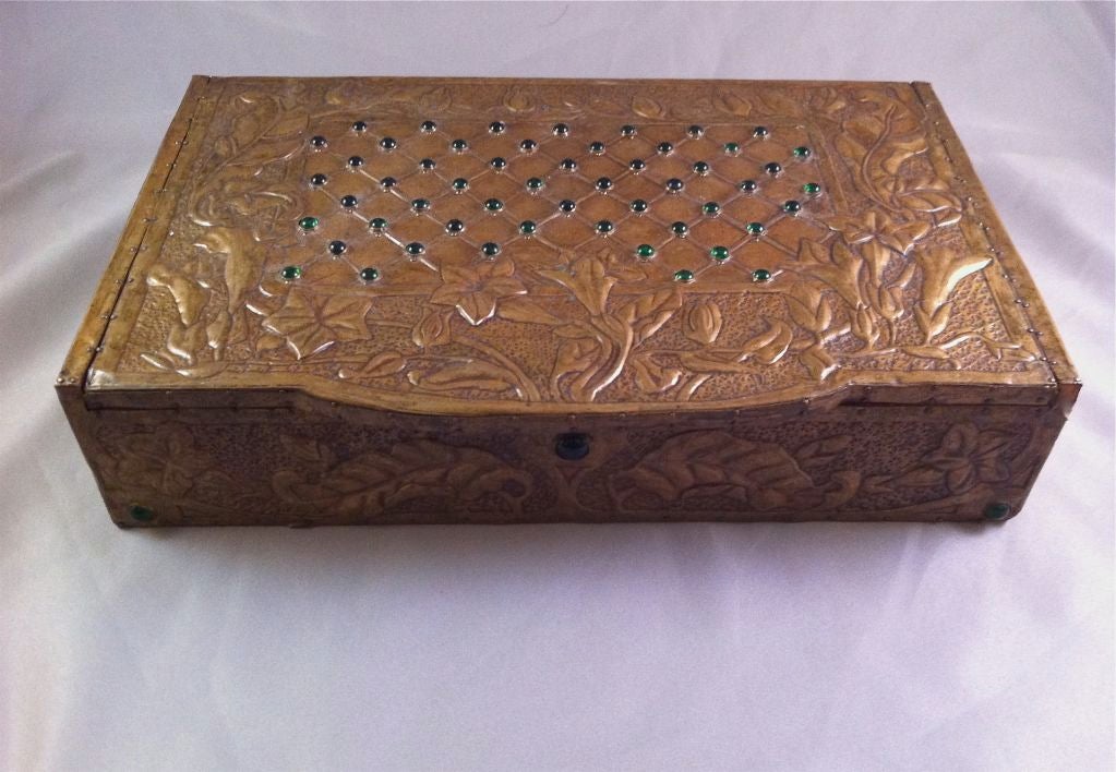 Repousse' Metal Box by Alfred Daguet