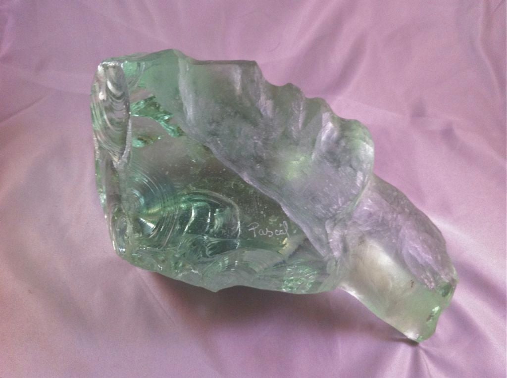 American Important Pascal Chiseled Glass Sculpture For Sale