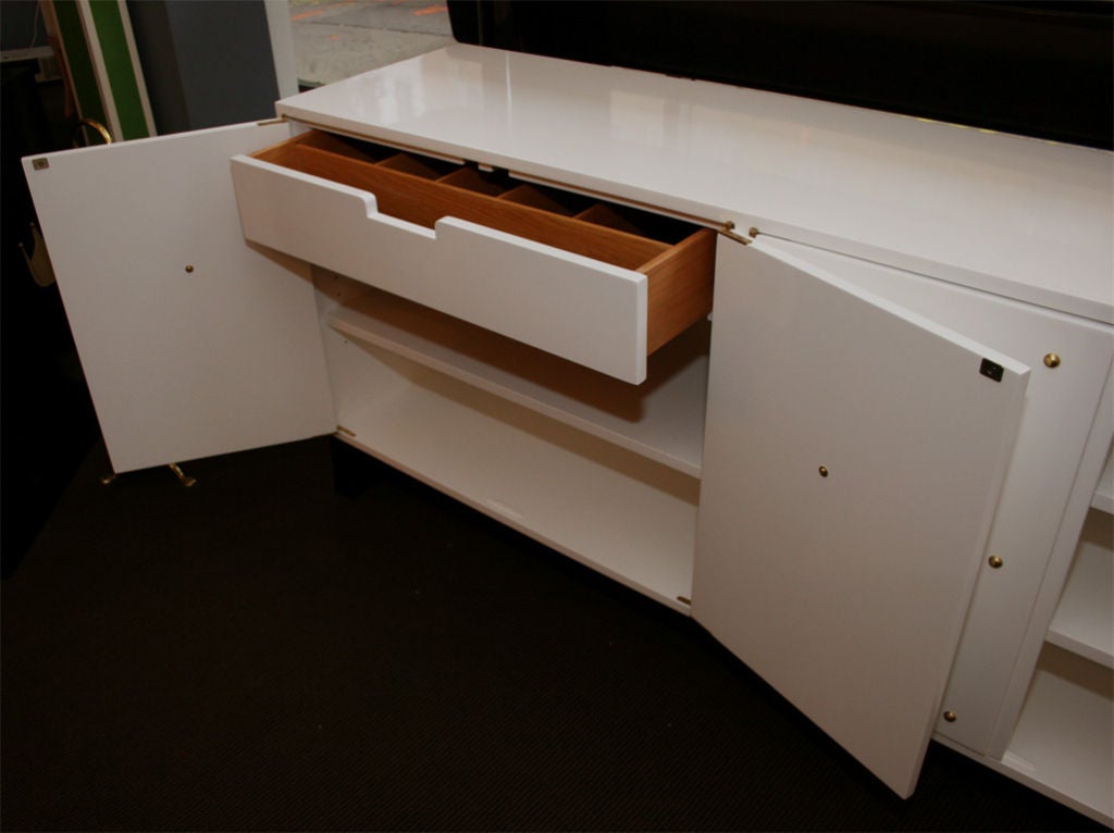 Tommi Parzinger 4-Door Lacquered Studded Cabinet