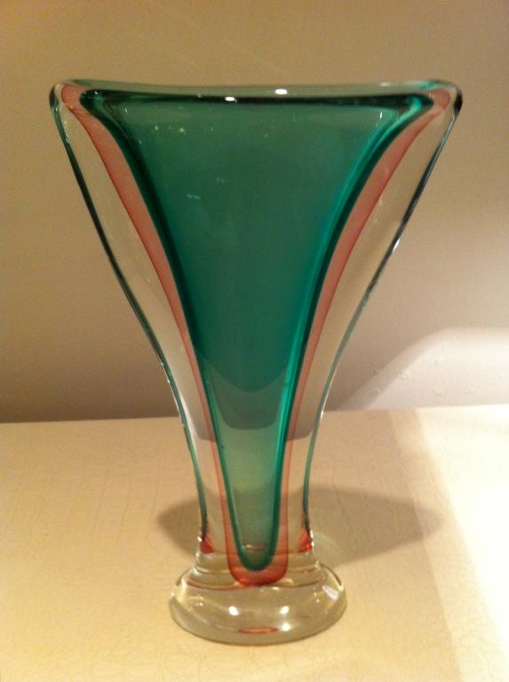 1950's Murano Italy Glass Vase