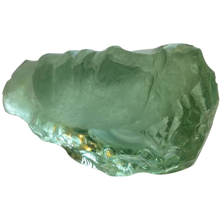 Rare Susanne Pascal Hand Chiseled Glass Sculpture For Sale