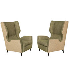 Fantastic Pair of High Back Wing Chairs 6