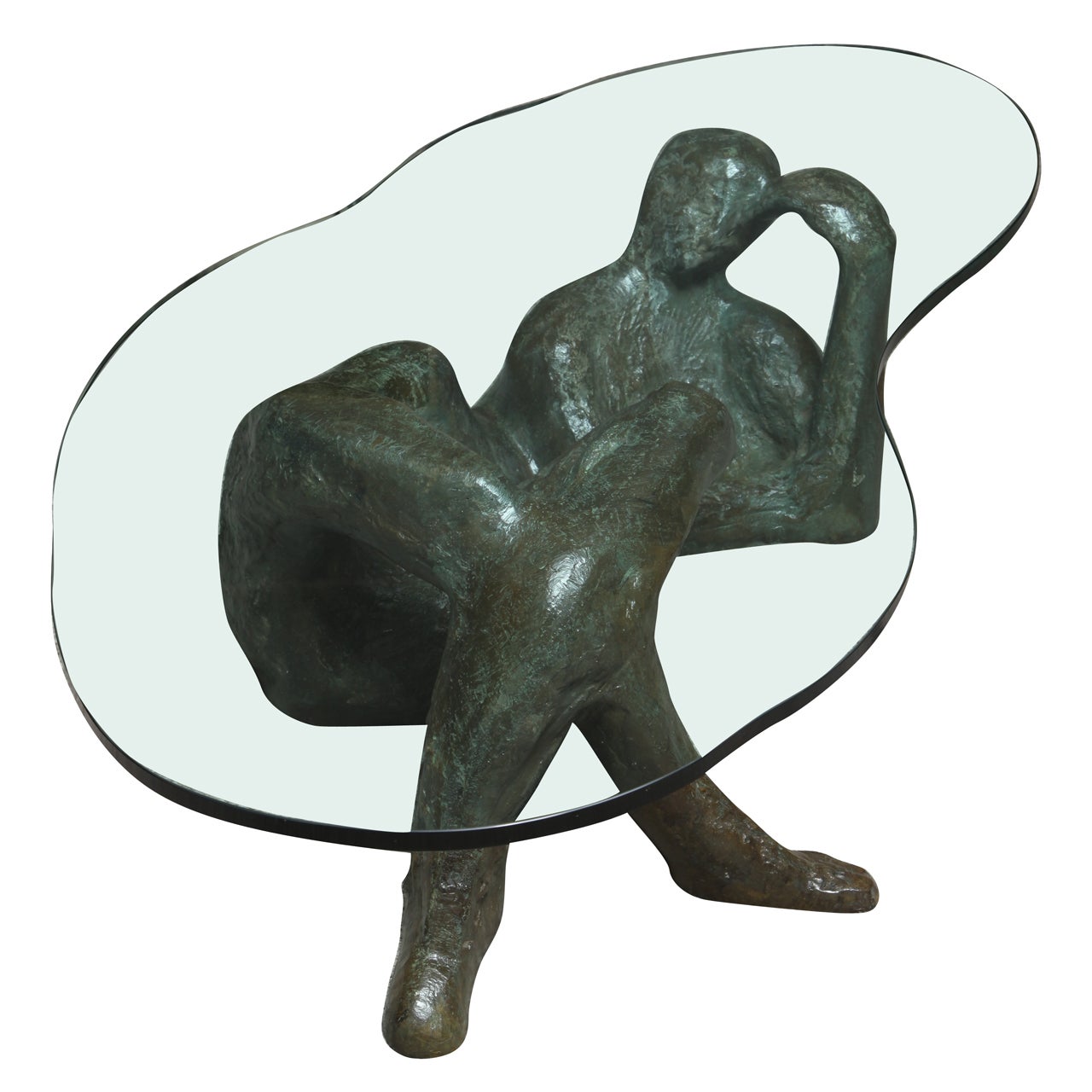 "Reclining Nude #1" Rare Cocktail Table by Phillip & Kelvin LaVerne