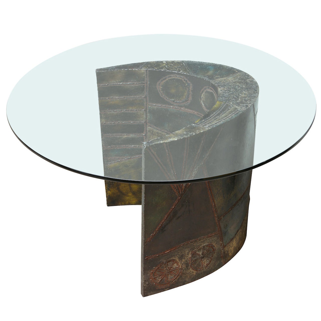 Studio-Made Pedestal Table by Paul Evans