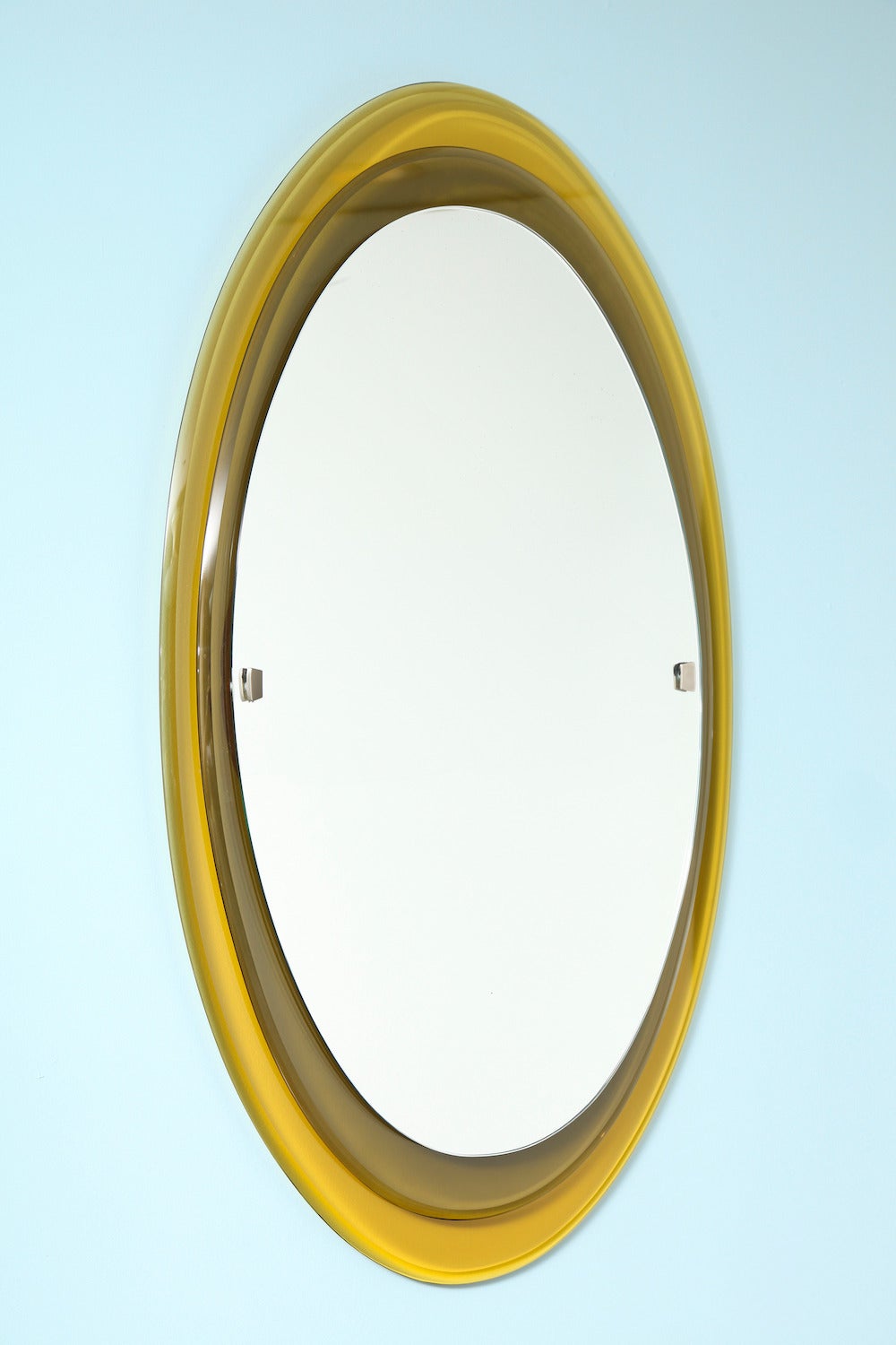 Italian Multi-Level Oval Mirror by Fontana Arte