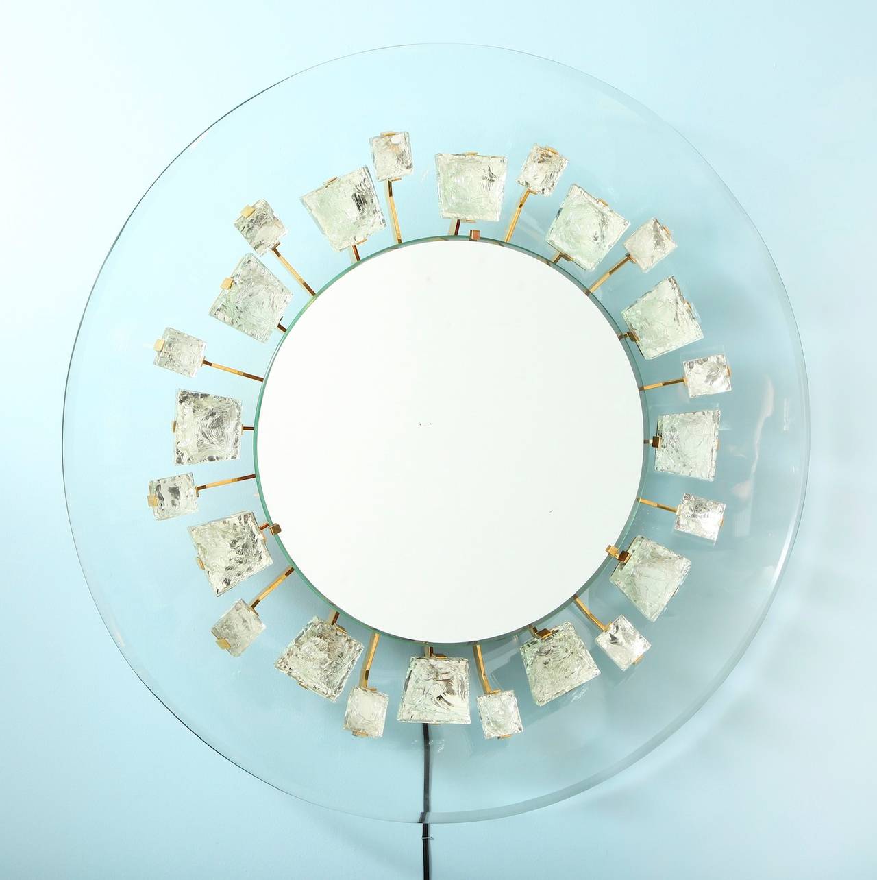 Italian Rare Illuminated Mirror by Max Ingrand for Fontana Arte