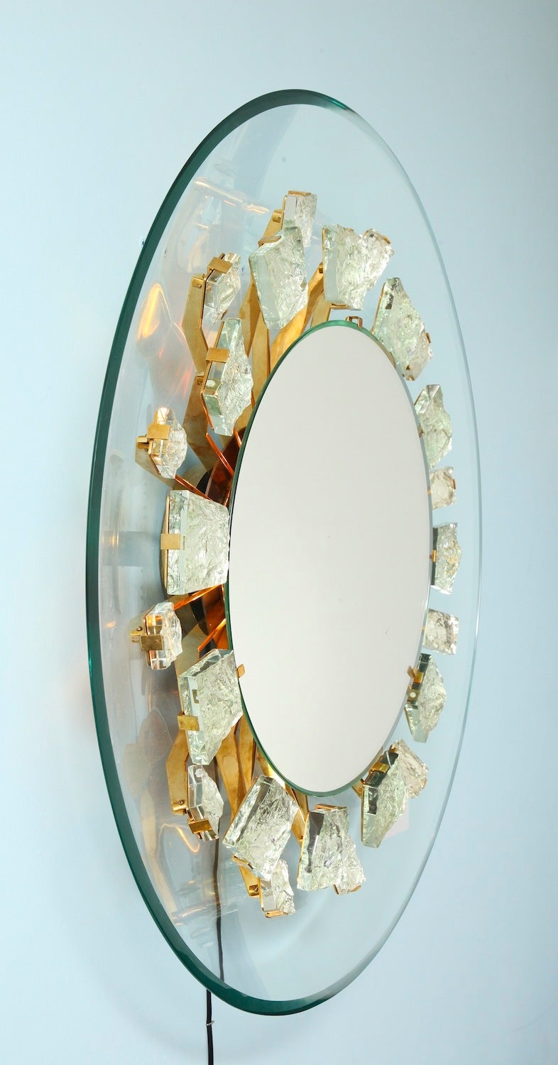 Mid-20th Century Rare Illuminated Mirror by Max Ingrand for Fontana Arte