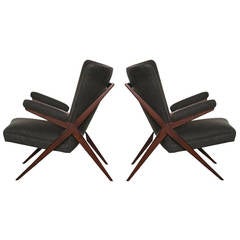 Rare Pair of Lounge Chairs, Model No. CA832 by Franco Albini