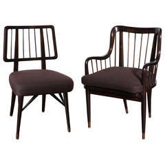 Rare Set of 4 Dining Chairs, Custom Designed by Paul Laszlo
