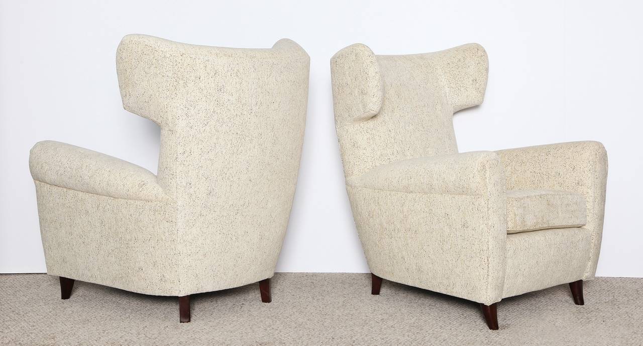 Italian Pair of Modernist Wing Chairs