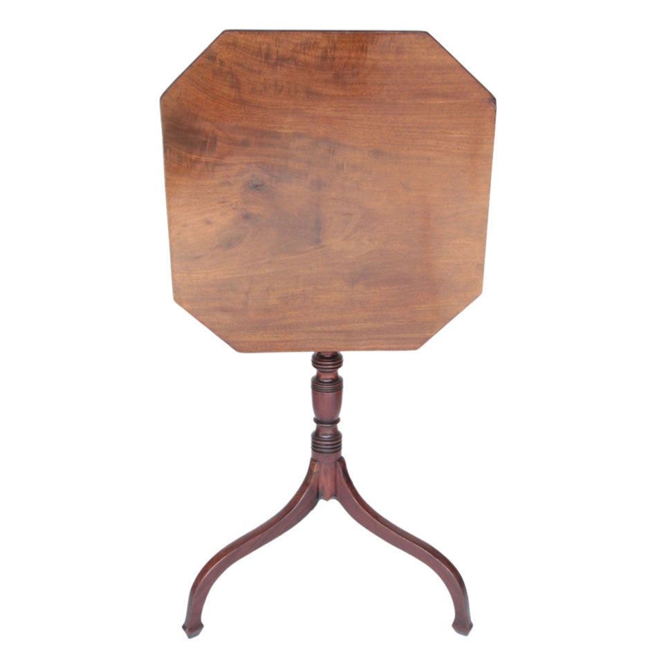 Mahogany Octagonal Tilt-Top End Table