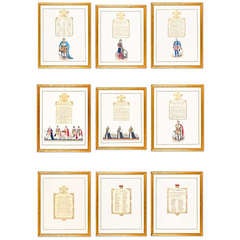 Set of 10 Ceremonial Prints of the Coronation of King George IV