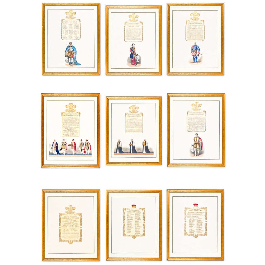 Set of 10 Ceremonial Prints of the Coronation of King George IV