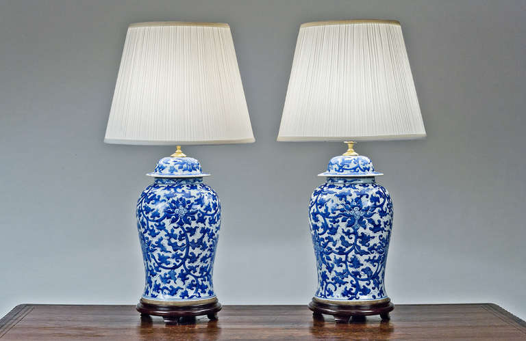 Pair of 20th Century Temple Jar Lamps.
*Shades not included.
