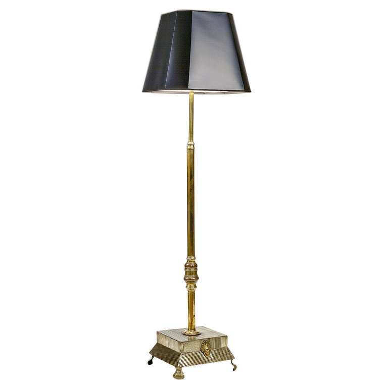 Late 19th Century Aesthetic Movement Brass Standing Floor Lamp For Sale