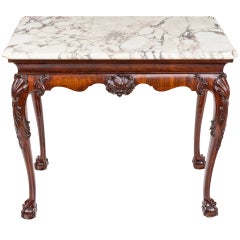 18th Century Irish Console Table with Original Shaped Marble Top 5