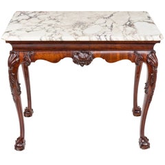 18th Century Irish Console Table with Original Shaped Marble Top