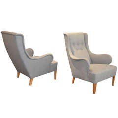 Pair Of Lounge Chairs By Carl Malmsten, Sweden Ca. 1940