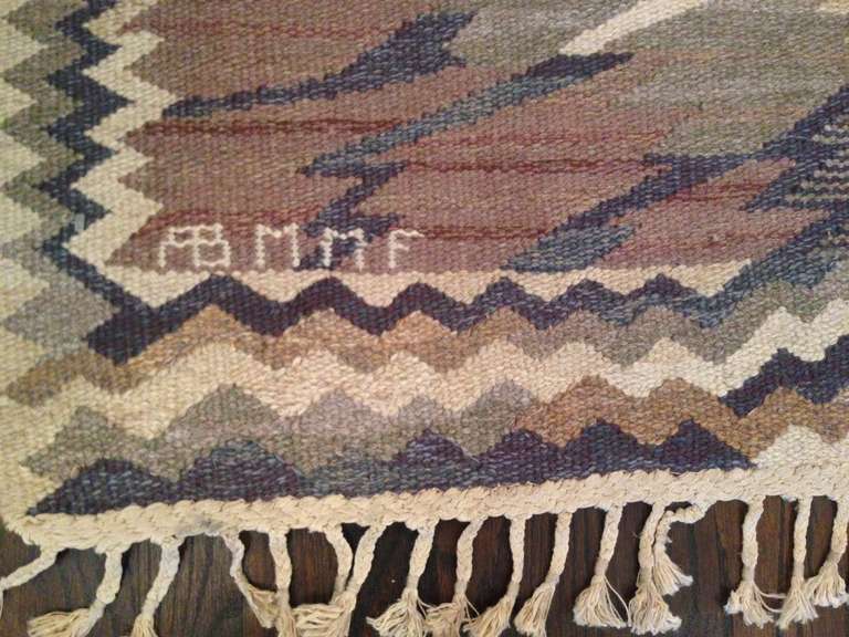 Scandinavian Modern Pair of Flat-Weave Carpets by Barbro Nilsson for MNF, Sweden
