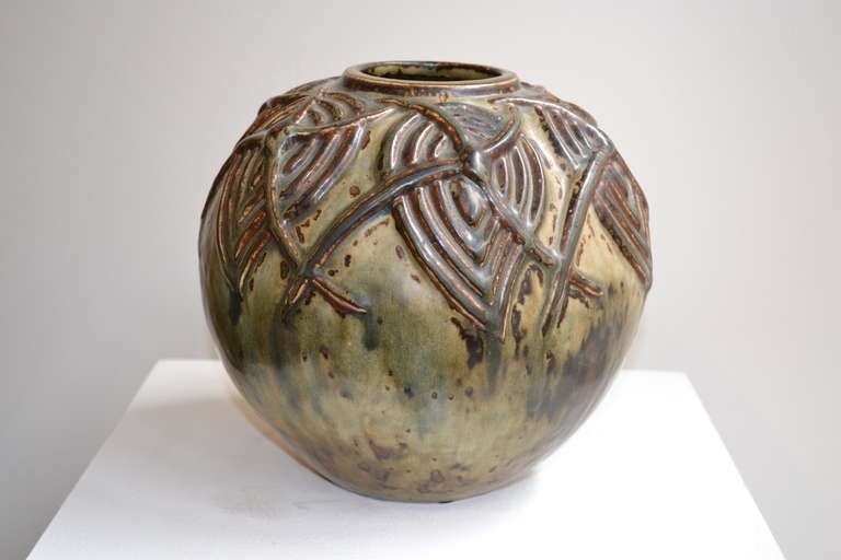 Round vase by Axel Salto with pattern, 