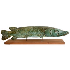 Ceramic fish sculpture by Sven Weisfelt