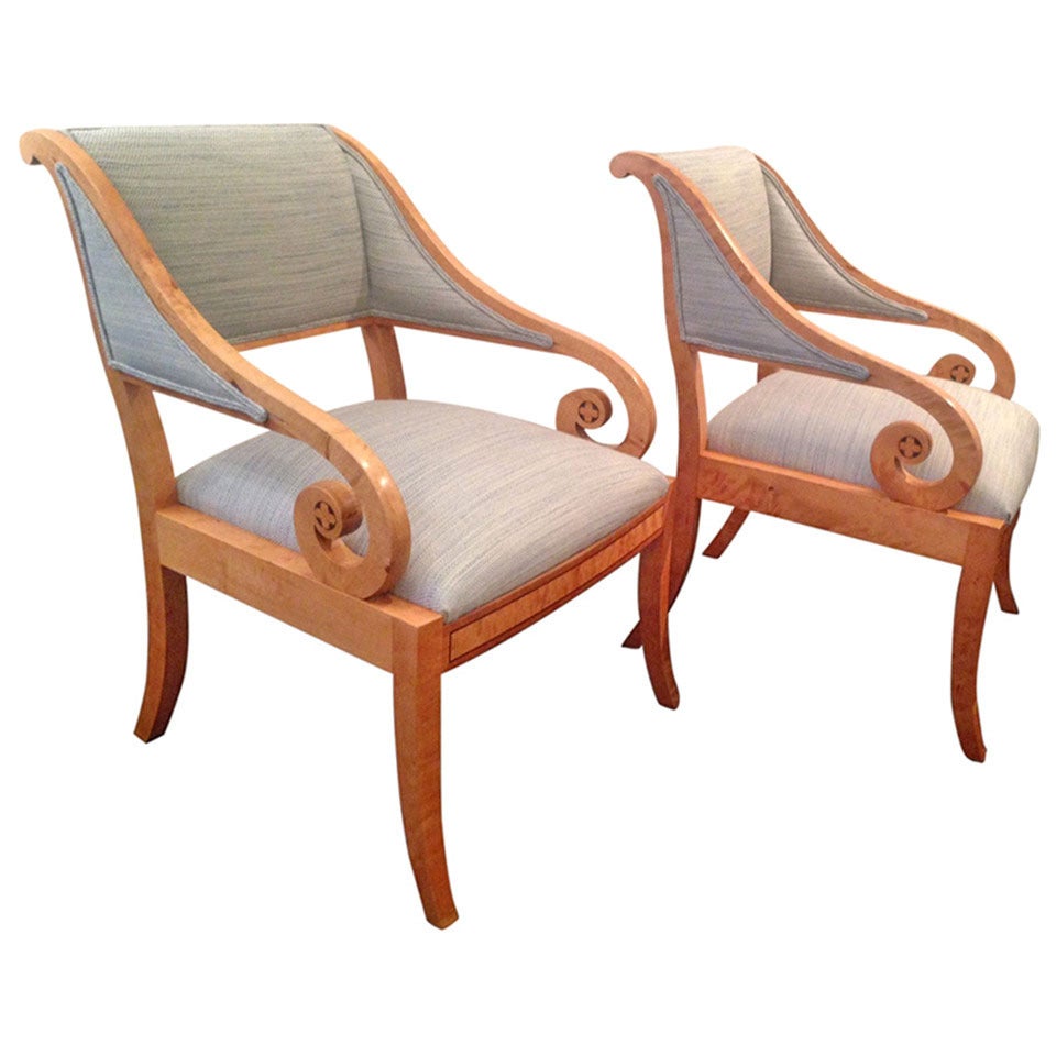 Pair of Swedish Cabinetmaker Chairs in Classical Style