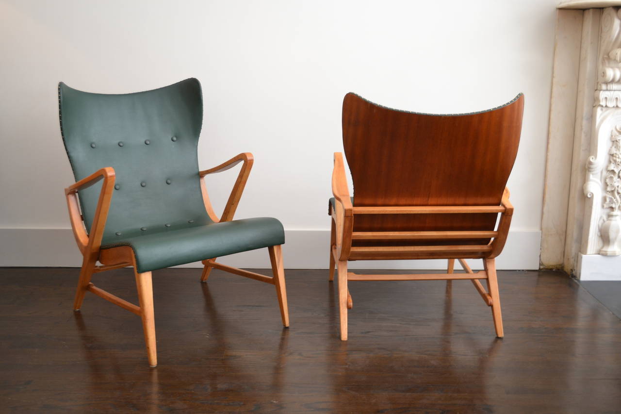 Scandinavian Modern Pair of Lounge Chairs by Axel Larsson