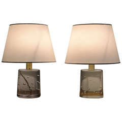 Pair of Glass Lamps by Josef Frank