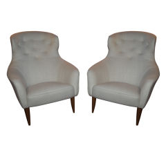 Pair of high back sculptural chairs by Kersten Horlin Holmquist
